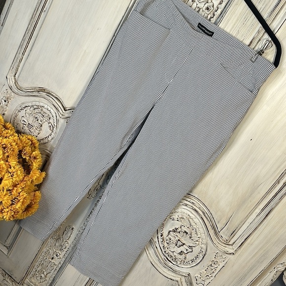 Hilary Ridley Seersucker Cotton Blend  Pull On Pants Classic Old Monet Coastal - Picture 3 of 8